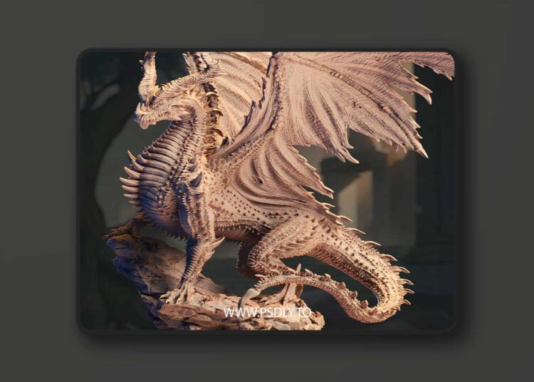 Sovram the Betrayed – Elder Black Dragon – 3D Print Model 1 Sovram the Betrayed – Elder Black Dragon – 3D Print Model