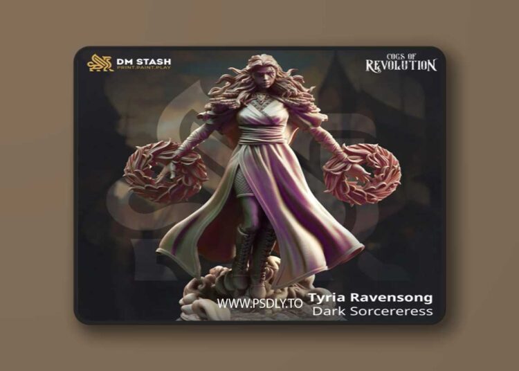 Tyria Ravensong – Dark Sorcereress – 3D Print Model 1 Tyria Ravensong – Dark Sorcereress – 3D Print Model