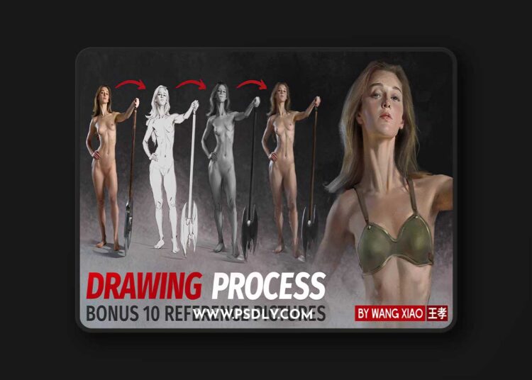 Warrior Female Drawing Process Video by Wang Xiao 1 Warrior Female Drawing Process Video by Wang Xiao