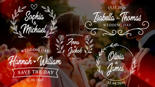Videohive - Wedding Titles Pack - 59005413 1 Wedding Titles Pack - 59005413