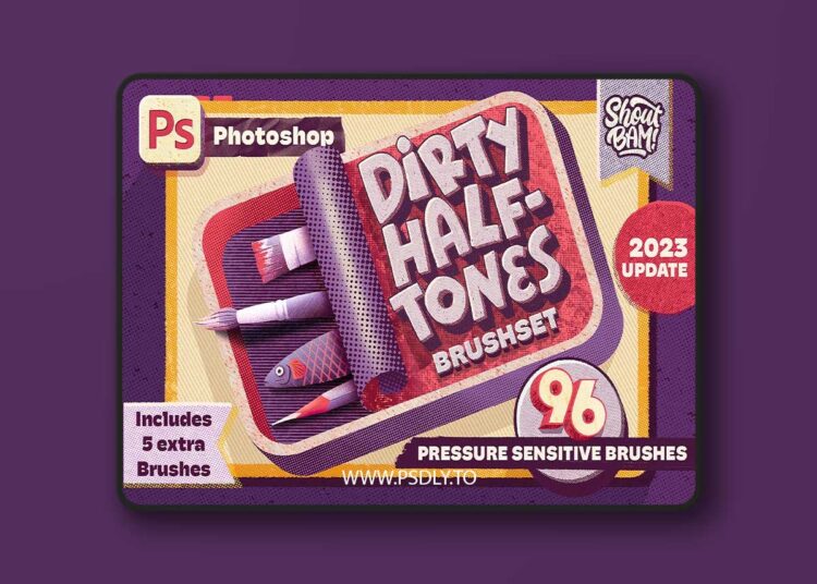 Creativemarket - Dirty Halftones Photoshop Brush Set 1 Dirty Halftones Photoshop Brush Set