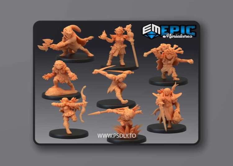 Epic Miniatures – Elves and Goblins Set – Forest Encounter Collection – 3D Print Model 1 Epic Miniatures – Elves and Goblins Set – Forest Encounter Collection – 3D Print Model