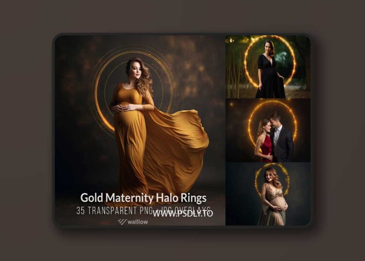 Golden halo shine ring maternity photo overlays 1 Golden halo shine ring maternity photo overlays