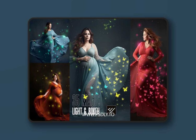 Creativemarket - Magic light bokeh Maternity overlays 1 Magic light bokeh Maternity overlays