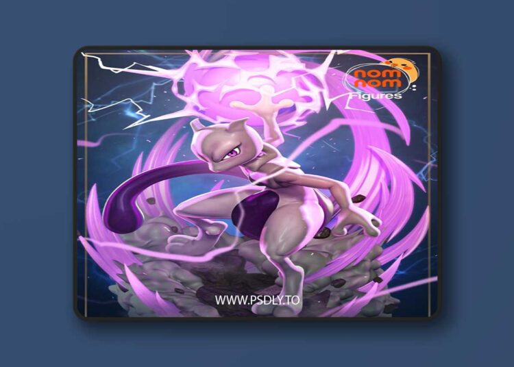 Nomnom Figures – Mewtwo – Pokemon – 3D Print Model STL 1 Nomnom Figures – Mewtwo – Pokemon – 3D Print Model STL