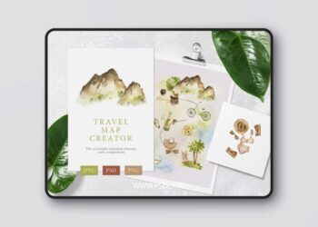Pixelbuddha - Travel Map Watercolor Art 2395