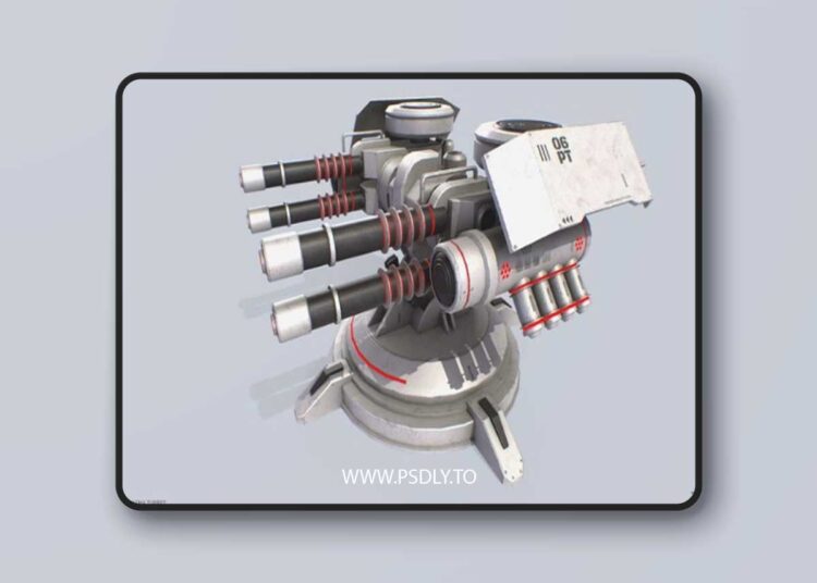 Plasma turret Low-poly 3D Model 1 Plasma turret Low-poly 3D Model