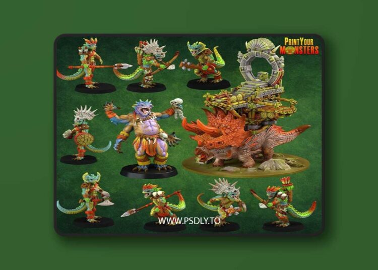 Print Your Monsters – Vol.02 – Lizardmen Pack – 3D Print Model STL 1 Print Your Monsters – Vol.02 – Lizardmen Pack – 3D Print Model STL