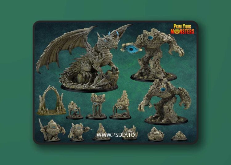 Print Your Monsters – Vol.03 – Basalts Pack – 3D Print Model STL 1 Print Your Monsters – Vol.03 – Basalts Pack – 3D Print Model STL