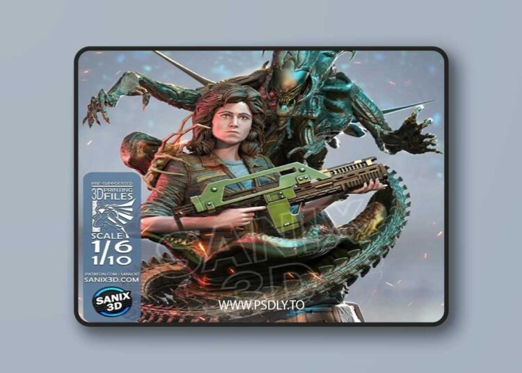 Sanix – Ellen Ripley (Aliens) – 3D Print Model STL 1 Sanix – Ellen Ripley (Aliens) – 3D Print Model STL