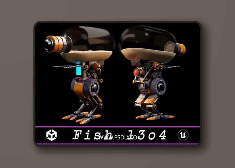 Sci-Fi Fish Robot 13o4 Low-poly 3D Model 1 Sci-Fi Fish Robot 13o4 Low-poly 3D Model