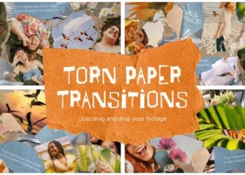 Videohive - Torn Paper Scrapbook Transitions - 59389762