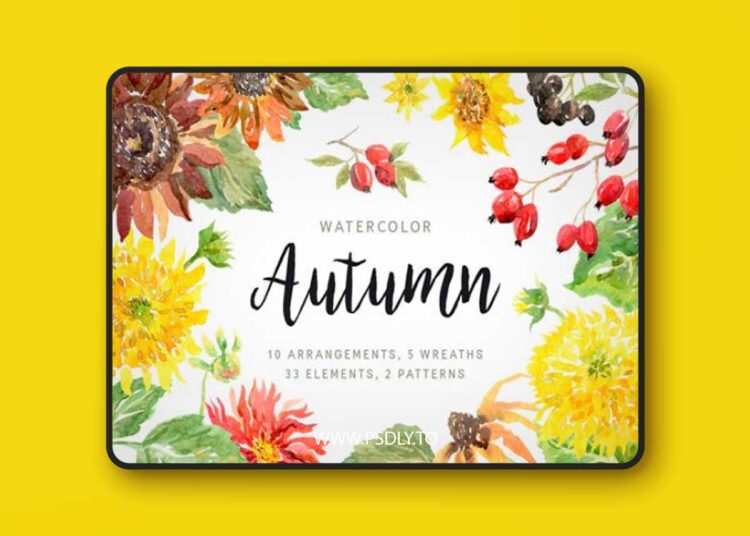 Autumn. Watercolor Floral Collection 1978266 1 Autumn. Watercolor Floral Collection 1978266