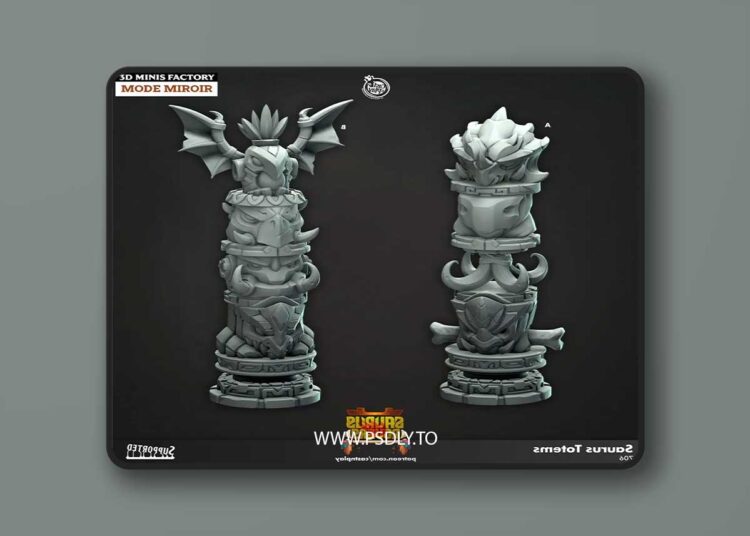 Cast n Play – Saurus Totems – 3D Print Model STL 1 Cast n Play – Saurus Totems – 3D Print Model STL