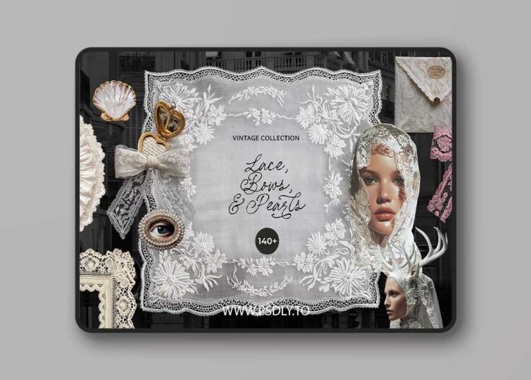 CreativeMarket - Vintage Lace, Bows & Pearls - 291840815 1 CreativeMarket - Vintage Lace, Bows & Pearls - 291840815