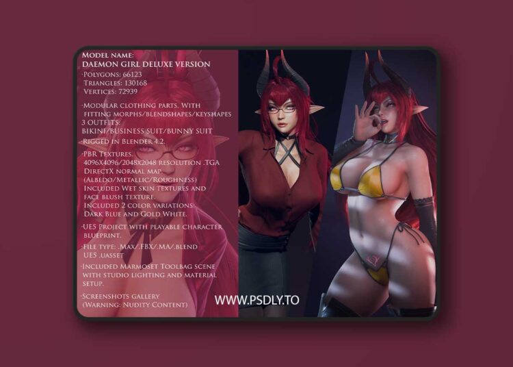 Daemon Girl Deluxe Version - Game Ready (4.26 - 5.6) 1 Daemon Girl Deluxe Version - Game Ready (4.26 - 5.6)