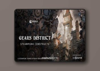 Gears District - Steampunk Constructs Kitbash Buildings