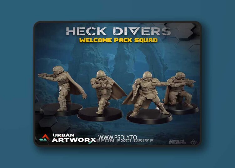 Heck Divers Welcome Pack Squad – 3D Print Model 1 Heck Divers Welcome Pack Squad – 3D Print Model
