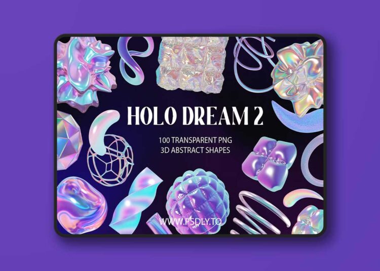 CreativeMarket - Holo Iridescence 3D Shapes graphics - 7341901 1 Holo Iridescence 3D Shapes graphics