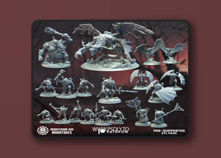 Immaterium God Miniatures – Lords of the Cursed Realm Vol. I – 3D Print Model 1 Immaterium God Miniatures – Lords of the Cursed Realm Vol. I – 3D Print Model