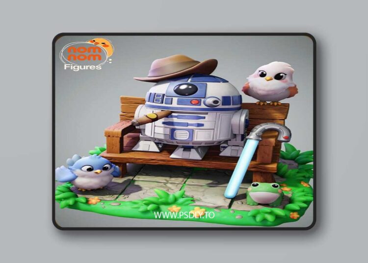 Nomnom Figures – Chibi R2D2 – Star Wars – 3D Print Model STL 1 Nomnom Figures – Chibi R2D2 – Star Wars – 3D Print Model STL