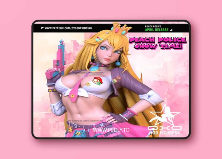 OXO3D Figures – Peach Police Anime Figure – 3D Print 1 OXO3D Figures – Peach Police Anime Figure – 3D Print