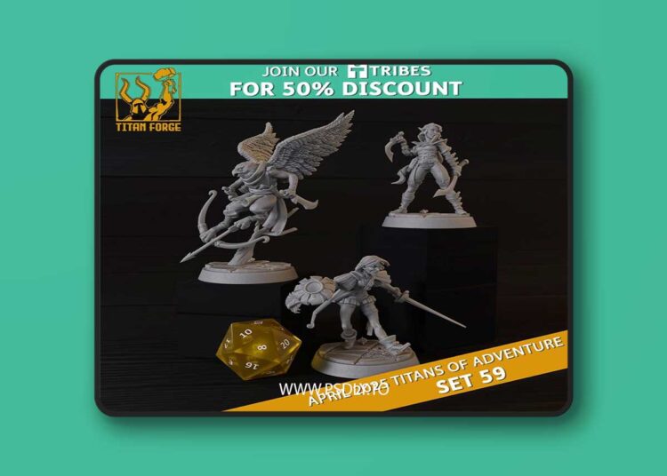 RPG – DnD Hero Characters – Titans of Adventure Set 59 – 3D Print Model 1 RPG – DnD Hero Characters – Titans of Adventure Set 59 – 3D Print Model