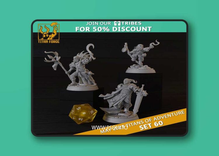 RPG – DnD Hero Characters – Titans of Adventure Set 60 – 3D Print Model 1 RPG – DnD Hero Characters – Titans of Adventure Set 60 – 3D Print Model