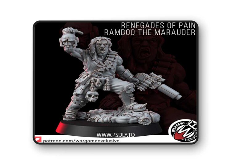 Renegades of Pain – Ramboo the Marauder – 3D Print Model 1 Renegades of Pain – Ramboo the Marauder – 3D Print Model