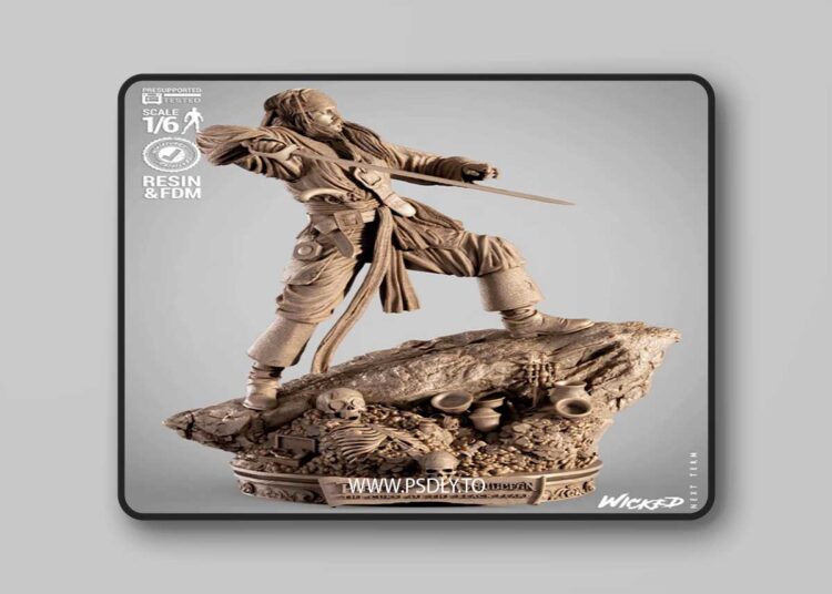 Wicked – Jack Sparrow Sculpture – 3D Print Model 1 Wicked – Jack Sparrow Sculpture – 3D Print Model