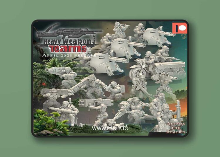 Across the Realms – Heavy Weapon Teams April 2025 – 3D Print Model STL 1 Across the Realms – Heavy Weapon Teams April 2025 – 3D Print Model STL