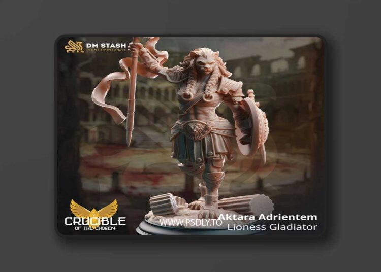 Aktara Adrientem – Lioness Gladiator – 3D Print Model 1 Aktara Adrientem – Lioness Gladiator – 3D Print Model