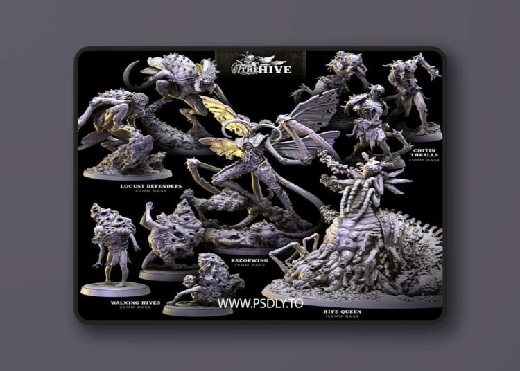 Bestiarum Miniatures – The Hive – February 2024 – 3D Print Model 1 Bestiarum Miniatures – The Hive – February 2024 – 3D Print Model