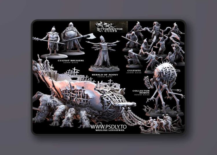 Bestiarum Miniatures – Tormentor Cults – February 2024 – 3D Print Model 1 Bestiarum Miniatures – Tormentor Cults – February 2024 – 3D Print Model