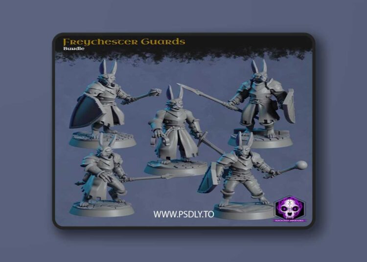 Blackcrest Miniatures – Freychester Guards August 2025 – 3D Print Model STL 1 Blackcrest Miniatures – Freychester Guards August 2025 – 3D Print Model STL