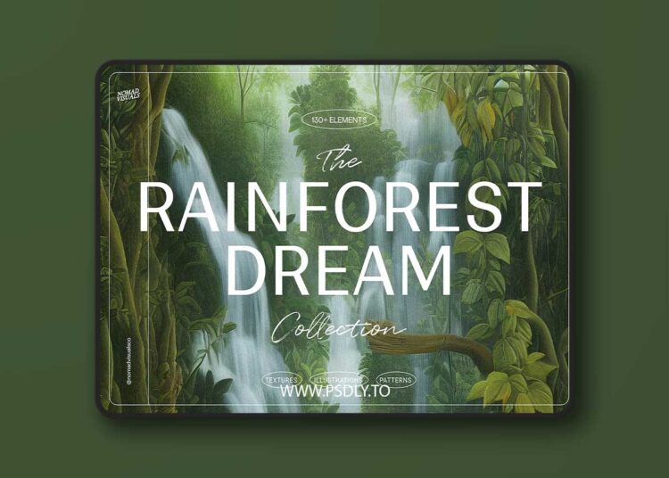 CreativeMarket - Rainforest Waterfalls Dream 12758739 1 CreativeMarket - Rainforest Waterfalls Dream 12758739