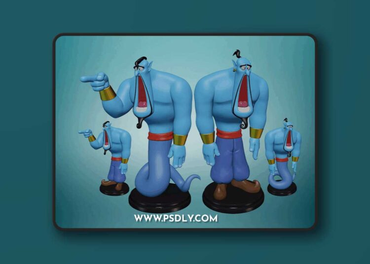 Genie – Aladdin – Surprised Face – 3D Print Model 1 Genie – Aladdin – Surprised Face – 3D Print Model