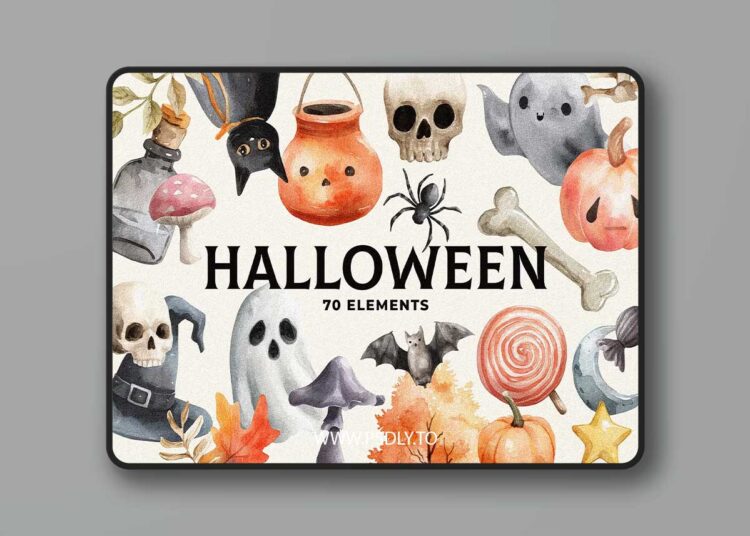 CreativeMarket - Halloween Watercolors Collection 291870383 1 Halloween Watercolors Collection