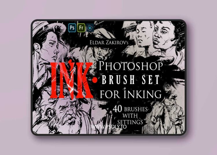 INK. 40 Photoshop Brushes for Inking + Photoshop Action for 100% black. 1 INK. 40 Photoshop Brushes for Inking + Photoshop Action for 100% black.