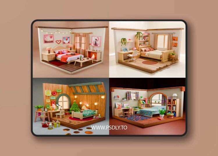 Isometric Rooms Collection – Bedrooms, Kitchens, Living Rooms & Pastry Café 1 Isometric Rooms Collection – Bedrooms, Kitchens, Living Rooms & Pastry Café