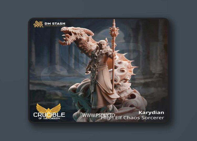 Karydian – High Elf Chaos Sorcerer – 3D Print Model 1 Karydian – High Elf Chaos Sorcerer – 3D Print Model