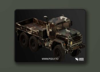 Military Truck - Rigged BP Controllable (Military Truck Army Drivable Car 3D) (5.5)