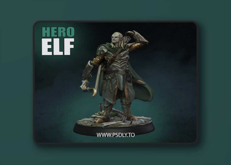 Necropunks Miniatures – HERO ELF – 3D Print Model 1 Necropunks Miniatures – HERO ELF – 3D Print Model