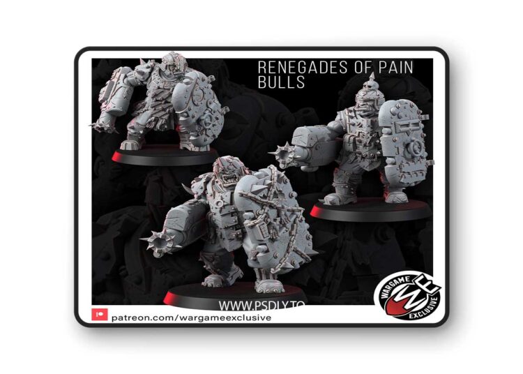 Renegade of Pain – Bulls – 3D Print Model 1 Renegade of Pain – Bulls – 3D Print Model