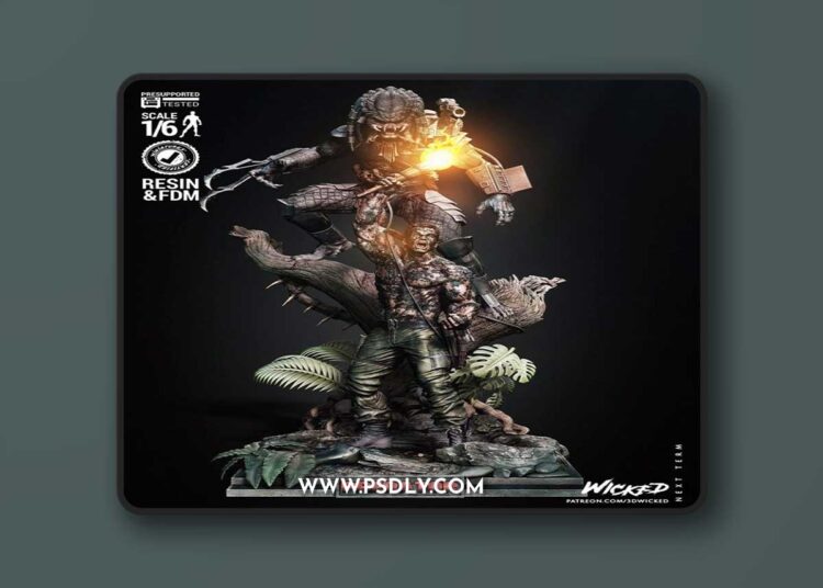 Wicked – Predator and Dutch Diorama V2 – 3D Print Model 1 Wicked – Predator and Dutch Diorama V2 – 3D Print Model