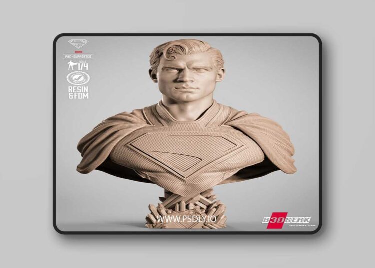 B3DSERK – James Gunn Superman Portrait Bust – 3D Print Model 1 B3DSERK – James Gunn Superman Portrait Bust – 3D Print Model