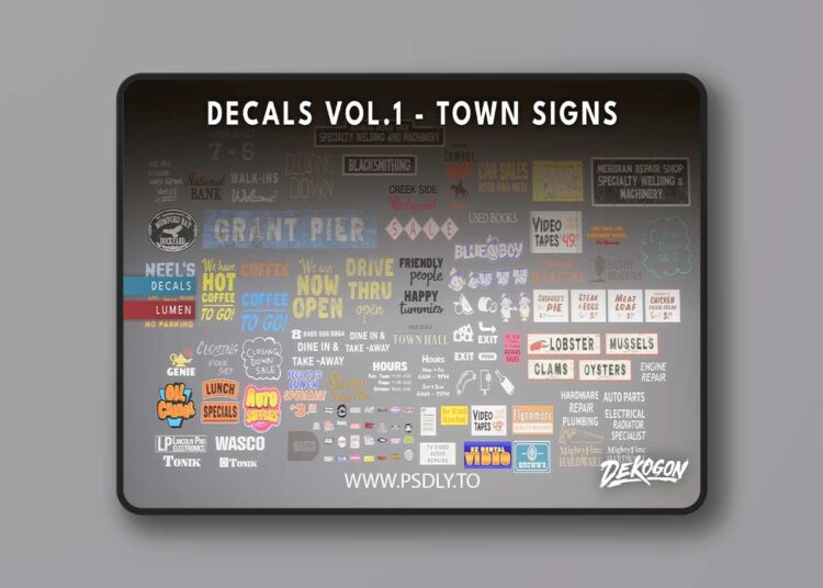 Decals VOL.1 - Town Signs (5.1 – 5.7) 1 Decals VOL.1 - Town Signs (5.1 – 5.7)