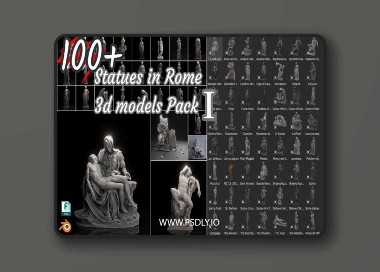 100+ Scaned Famous Statues In Rome 3D Models Pack 1 Famous Statues In Rome 3D Models Pack