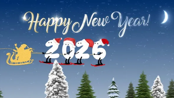 Videohive - New Year Cartoon Skier 2026 | After Effects - 60808729 1 Videohive New Year Cartoon Skier 2026 After Effects 60808729