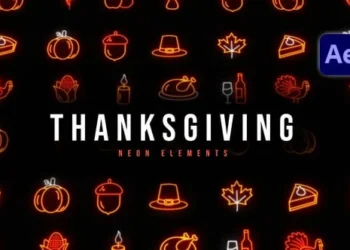 Videohive Thanksgiving Neon Elements 60649392